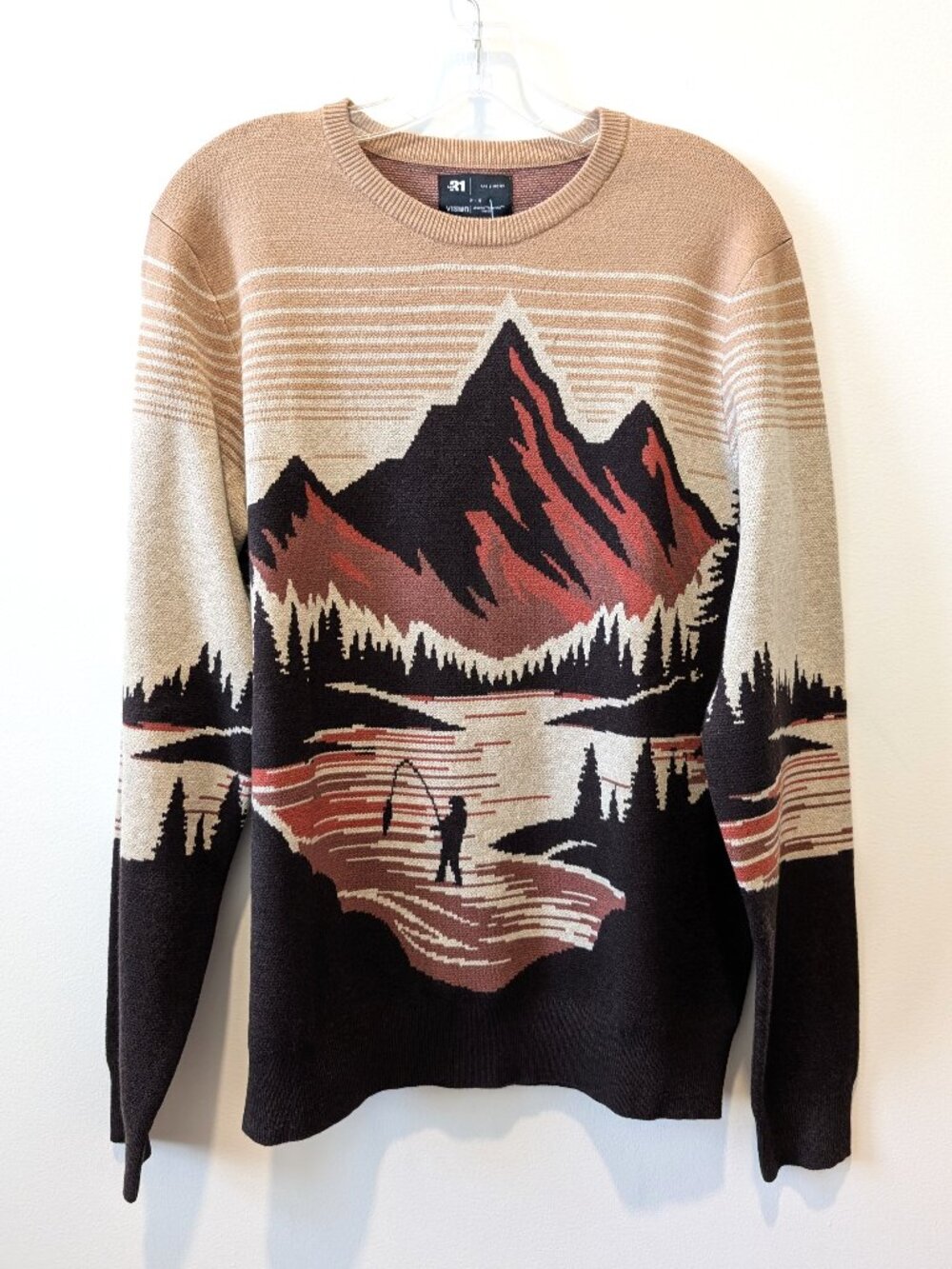 NWT LE 31 by SIMONS Men's Mountain Lake Fisherman Jacquard Sweater | Small